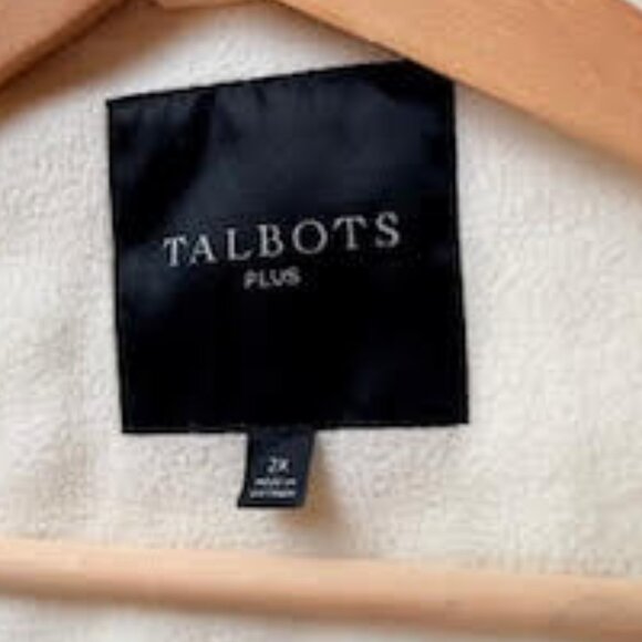 Talbots Quilted Vest Ivory White Fleece Lined Zip Snap Pockets Women’s Plus 2X - Picture 11 of 13